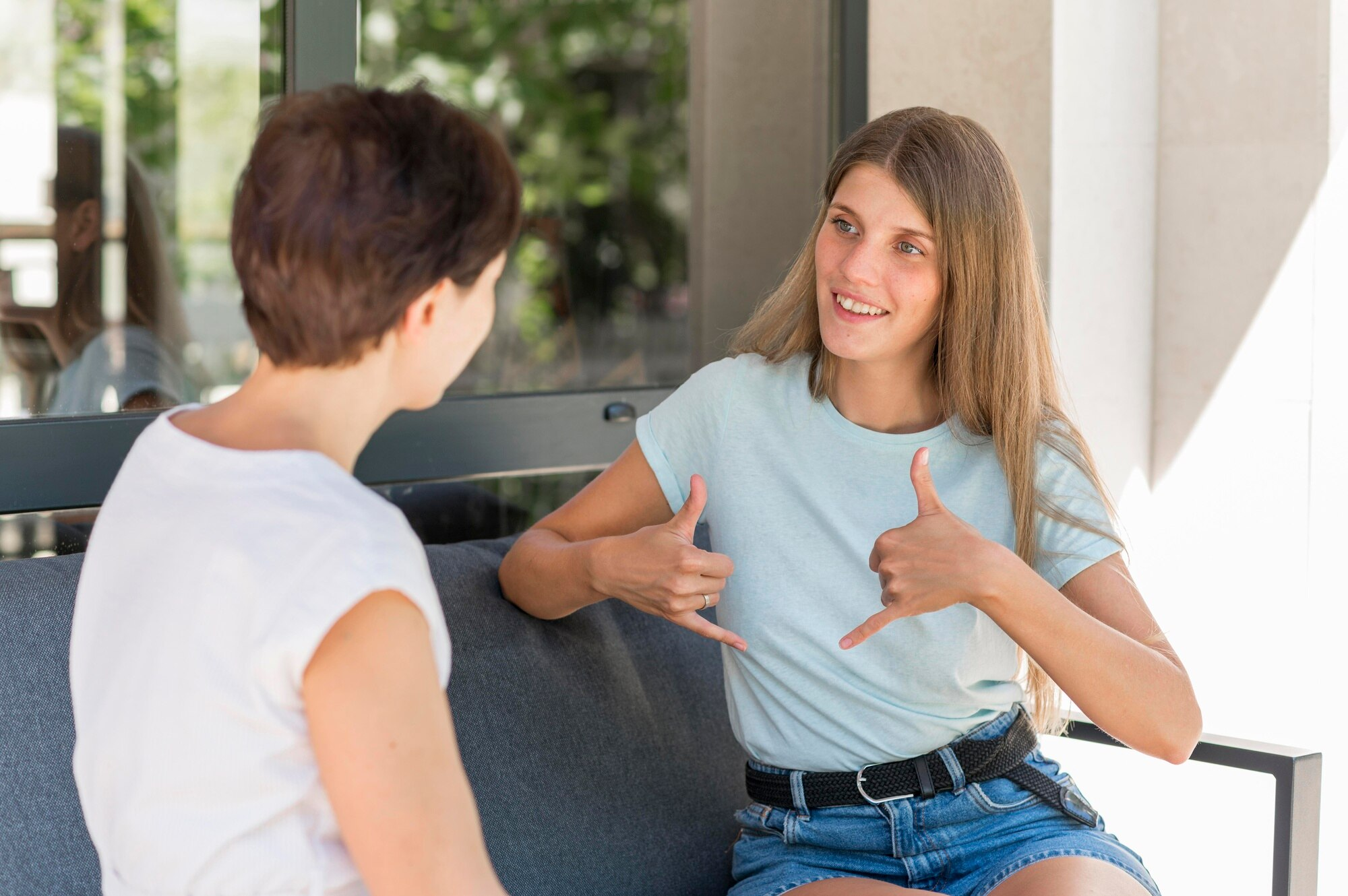 Caregiver speaking with a client