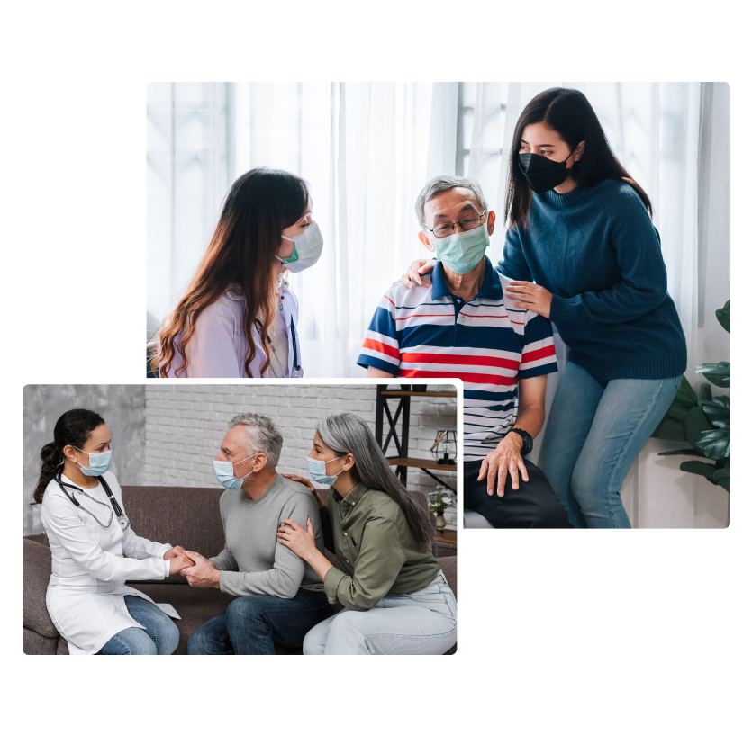 Care team supporting older adults with structured skills